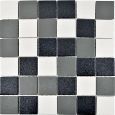 Produktbild von Mosaikfliese RUTSCHEMMEND RUTSCHSICHER schwarz weiß grau metall MOS14-2213-R10