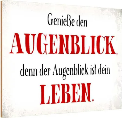 Produktbild von vianmo Holzschild 12x18 cm genieße den Augenblick Leben Dekoration