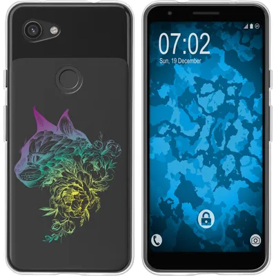 Produktbild von PhoneNatic Case kompatibel mit Google Pixel 3a XL Silikon-Hülle Floral Katze M2-4