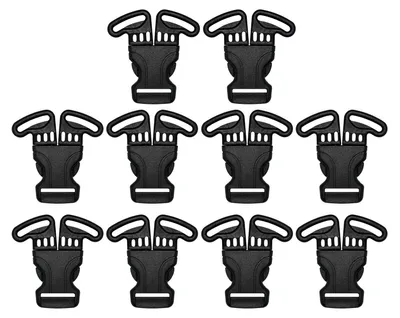 Produktbild von 10 Steckverschluss 3-Punkt-Sicherheitsgurt schwarz Verschluss Gurtschließe Steckschließe, Größe:25 mm | 68 x 71 x 12 mm, Farbe:schwarz
