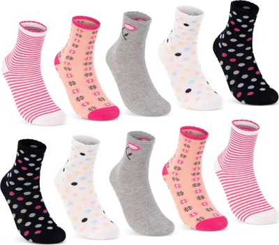 Produktbild von 10 Paar Kinder Socken Mädchen Baumwolle Kindersocken 54365 - Farbmix 35-38