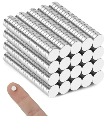 Image de 400 aimants puissants de 6 x 2 mm, petits aimants ultra-puissants pour réfrigérateurs, mini-aimants ronds puissants pour tableaux magnétiques, tableaux blancs, panneaux d'affichage et le bureau.