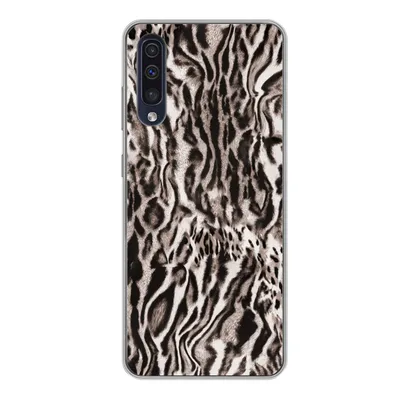 Produktbild von MuchoWow® Handyhülle Schutzhülle Hülle für Samsung Galaxy A50 Pantherdruck - Formen - Schwarz - Braun Silikon Softcase Handy Hülle - Mobiltelefonhülle