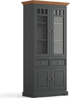Zdjęcie produktu dla Szafka systemowa półki salon gablota gablota gablota gablota szklana gablota półka drewno