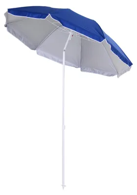 Immagine prodotto di Ombrellone da Giardino Ø160x205  cm Spiaggia Inclinabile in Acciaio e Poliestere Blu