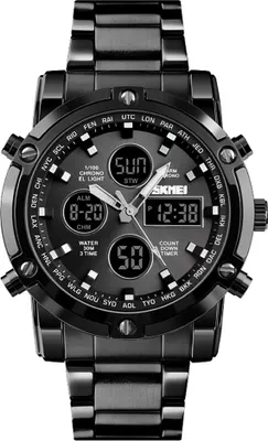 Produktbild von SKEMI 1389 Quarz Mann Uhr Einzigartige Mode Sport Laessige Marke Quarzuhr Doppelte Bewegung Edelstahlarmband Wasserdichte Armbanduhr Relogio Masculino