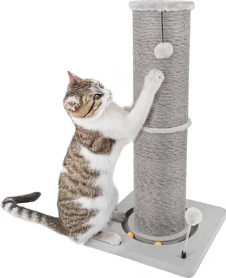 Produktbild von Kratzstamm Carla · Kratzsäule (Ø20cm) mit Spielschiene · anthrazit · ca. 40 x 40 x 86 cm