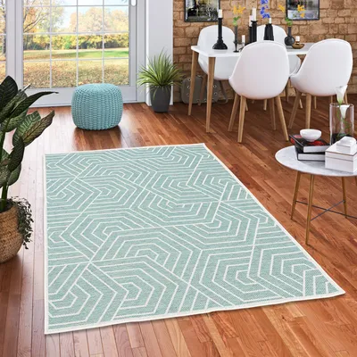 Produktbild von In & Outdoor Teppich Flachgewebe Ottawa Mintgrün Trend, Größe:160x230 cm