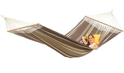 Produktbild von Amazonas AZ-1062200 - Hängende Hängematte - 200 kg - 3 Person(en) - Baumwolle - Polyester - Braun - 3600 mm