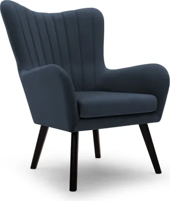 Produktbild von DomoHome Ted Sessel Aus Velluto-Stoff – Eleganter Hellrosa Samtsessel Mit Hoher Rückenlehne Breiter Sitzfläche Und Stabilen Schwarzen Holzbeinen Mit Vertikalen Nähten 76x78x100cm MARINE