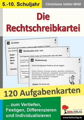 Obrázek produktu pro Die Rechtschreibkartei 120 Aufgabenkarten mit Lösungen