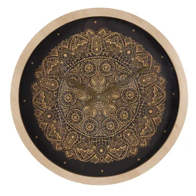 Produktbild von Clayre & Eef Wanduhr Ø 50 cm Schwarz Goldfarbig MDF
