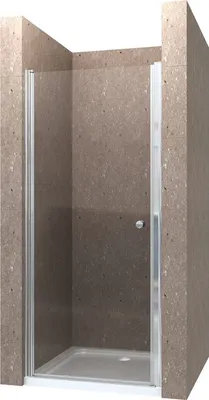 Produktbild von Duschabtrennung Duschwand Nischentür Dusche Schwingtür Duschtür Drehtür Nische 80x197cm aus 6 mm NANO Glas ohne Duschtasse Klarglas mit Hebe-Senk Mechanismus Verstellbereich