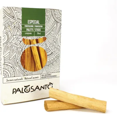 Immagine prodotto di Bastoncini di incenso Palo Santo, confezione da 5 pezzi, per un rilassamento naturale ideale per lo yoga