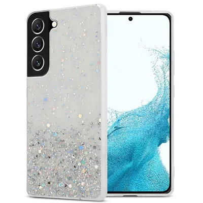Obrázek produktu pro Cadorabo Case for Samsung Galaxy S22 Protective Case in Transparent Mobile Phone Cover TPU Case Glitter Cover Case Glitter