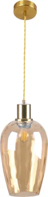 Zdjęcie produktu dla Lampa wisząca LARGI bursztynowo-złota 1xE27x20W szkło wym:120x15x15cm IP20 Polux