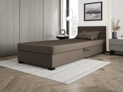 Obrázok produktu pre Čalúnená posteľ 90x195 KASANDRA 1 s úložným priestorom - tmavo hnedá
