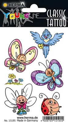 Produktbild von HERMA 15195 10x CLASSIC Tattoo Colour Schmetterling & Friends