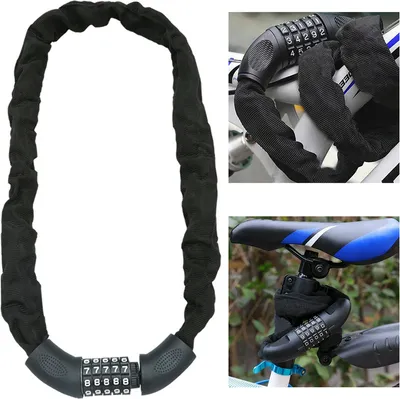 Obrázek produktu pro SWANEW 90cm zámek na kolo kombinovaný zámek řetězové zámky zámek na motorku zámek na moped
