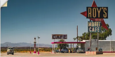 Produktbild von ARTland Wandbild, selbstklebend Roy`s Tankstelle an der Route 66 Größe: 40x20 cm