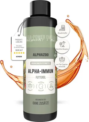 Produktbild von alphazoo Alpha-Immun Premium Futteröl für Katzen – 250ml – Mit Omega-3 & natürlichen Ölen – Stärkt das Immunsystem & fördert Wohlbefinden