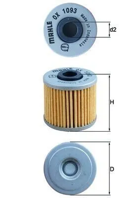 Produktbild von Ölfilter MAHLE OX 1093 Filtereinsatz für KYMCO MOTORCYCLES K-XCT für KAWASAKI MOTORCYCLES J