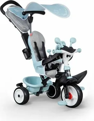 Immagine prodotto di Smoby triciclo Baby Driver Plus Blu 3-1 - Per bambini a partire da 10 mesi, con maniglione di spinta, barra di sicurezza e limitazione dello sterzo