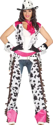 Produktbild von Cowgirl Westernheldin Fasching Kostüm Lasso Abenteuer Karneval Outlaw Style Hut Fransen Schick Kreatives Outfit Wilder Westen, Größe: 42 - 44 (L) Farbe: Schwarz