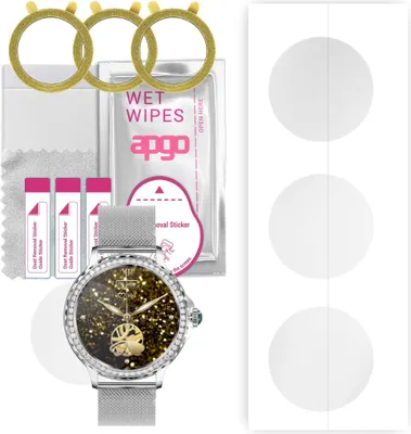 Produktbild von apgo 3 Stück Schutzfolie, klar, kompatibel mit Rubicon RNCF19 Smartwatch, Hydrogel Displayschutzfolie mit Positionierhilfe, Displayfolie, robust und kratzfest