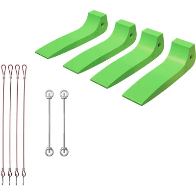 Zdjęcie produktu dla Klin pod koło - Zestaw 4 sztuk - HDPE - Udźwig 1814 kg na klin - 38,8 x 8,3 x 9,3 cm