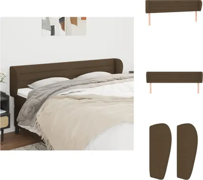Produktbild von vidaXL Kopfteil mit Ohren Dunkelbraun 203x23x78/88 cm Stoff -  Kopf- & Fußenden