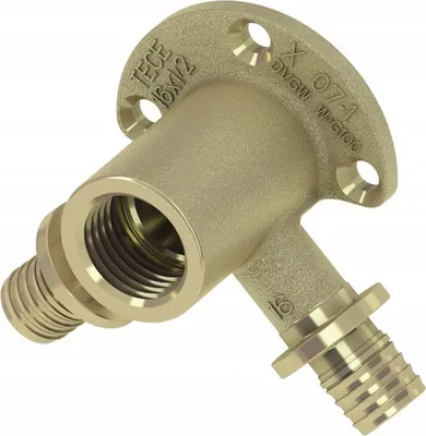 Produktbild von TECE Flex V-Wandscheibe Messing 16x1/2"x16 DVGW Fittings