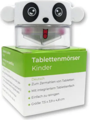 Produktbild von LisaCare Tablettenteiler Panda - Tablettenmörser - Tabletten Mörser für Kinder mit Pillendose klein - Für unterwegs und Zuhause - Alltagshilfe