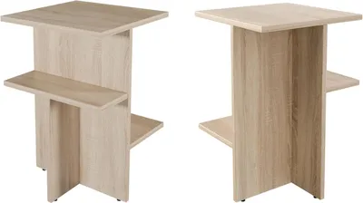 Obrázek produktu pro Konferenční stolek PLATAN ROOM 60 x 40 x 40 cm Odkládací stolek do obývacího pokoje bílý dub černý