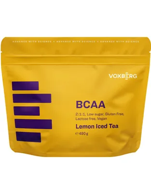 Productafbeelding van Voxberg BCAA 490 g, citroen-ijs thee / BCAA aminozuren / BCAA aminozuren in een optimale verhouding van 2:1:1