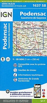 Imagen del producto de Podensac, Sauveterre-de-Guyenne, escala 1:25000