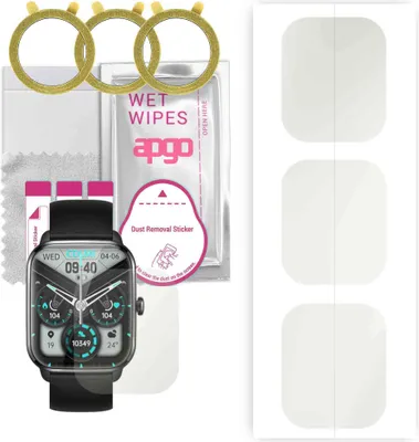 Produktbild von apgo 3 Stück Schutzfolie, Matt, kompatibel mit Colmi C61 Smartwatch, Hydrogel Displayschutzfolie mit Positionierhilfe, Displayfolie, robust und kratzfest