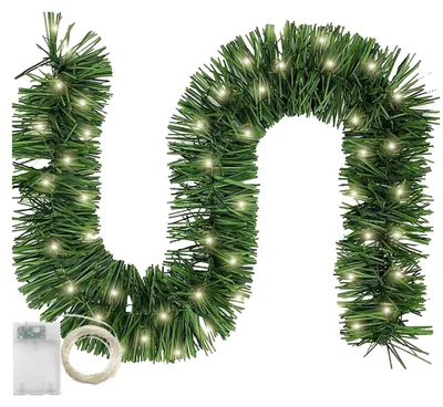 Tannengirlande 10 m + LED-Lichtschlauch 10 m, 100 LEDs, Fernbedienung