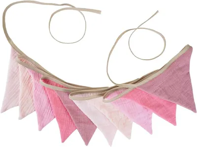 Produktbild von Wimpelkette Baumwolle, 2,6 m, rosa, für Kinderzimmer