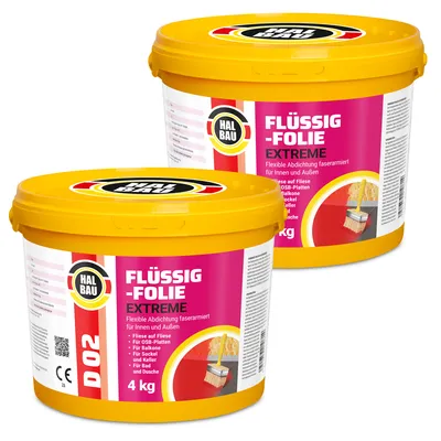 Obrázek produktu pro HALBAU D02 Tekutá fólie pro vnitřní i venkovní použití 8 kg, hydroizolace balkonů a koupelen vyztužená vlákny