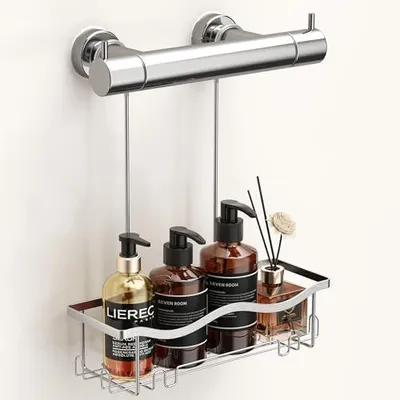 Produktbild von Duschablage ohne Bohren aus Edelstahl in Silber für das Badezimmer