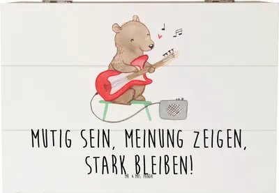 Produktbild von Mr. & Mrs. Panda Geschenkbox Mutig zu seinen Meinungen stehen 22 x 15 cm - Weiß - Geschenk, Mut, geschenkkiste, fotobox, Vertrauem, Truhe, Inspiration, Charakter, Trost