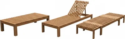 Image de Axi Rowan 2-En-1 Chaise Longue Et Banc De Jardin En Bois De Teck | Transat En Teck Réglable En 4 Positions | Bain De Soleil D'Extérieur / Terrasse |