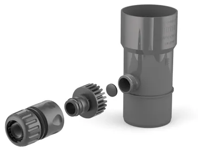 Zdjęcie produktu dla BRYZA zbieracz wody deszczowej Ø 90 mm z gwintem 1", Antracyt RAL 7021