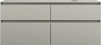 Produktbild von burgbad Lin20 Waschtischunterschrank inklusive Konsolenplatte, Beckenausschnitt rechts, 4 Auszüge, 1402x487x661mm, SGIF140RF5352