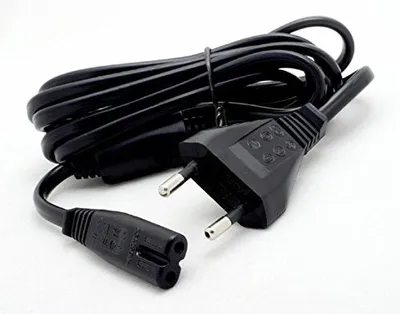 Produktbild von System-S Netzzuleitung mit Eurostecker, schwarz 1,3m Euro Netzkabel Netz Kabel Stromkabel 230v Rasiererkabel