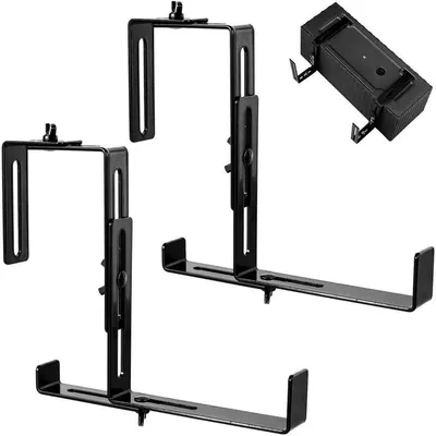 Produktbild von Balkon Blumenkastenhalter verstellbar ohne Bohren 2er Set 3mm Kohlenstoffstahl pulverbeschichtet für Geländer Balkon Terrasse Pflanzen