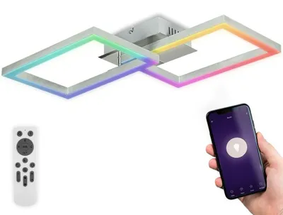 Image de Plafonnier LED connecté WiFi App télécommande dimmable CCT RGBvocale compatible iOS & Android