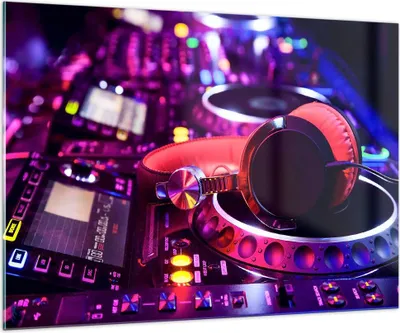 Produktbild von Bilder auf glas - DJ Disco Nachtclub Audio - 100x70cm - Glasbilder - Wandbilder - Kunstdruck - zum Aufhängen bereit - Wanddekoration aus Glas - Glas Bilder - Wandbild auf Glas - GAA100x70-2404