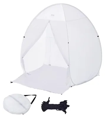 Image de Abri de peinture en aérosol VEVOR, 60 x 60 x 70 pouces, tente de peinture en aérosol Pop-Up portable avec plancher intégré, fenêtre d'évacuation d'air et sac de rangement, cabine de peinture pliable pour meubles,